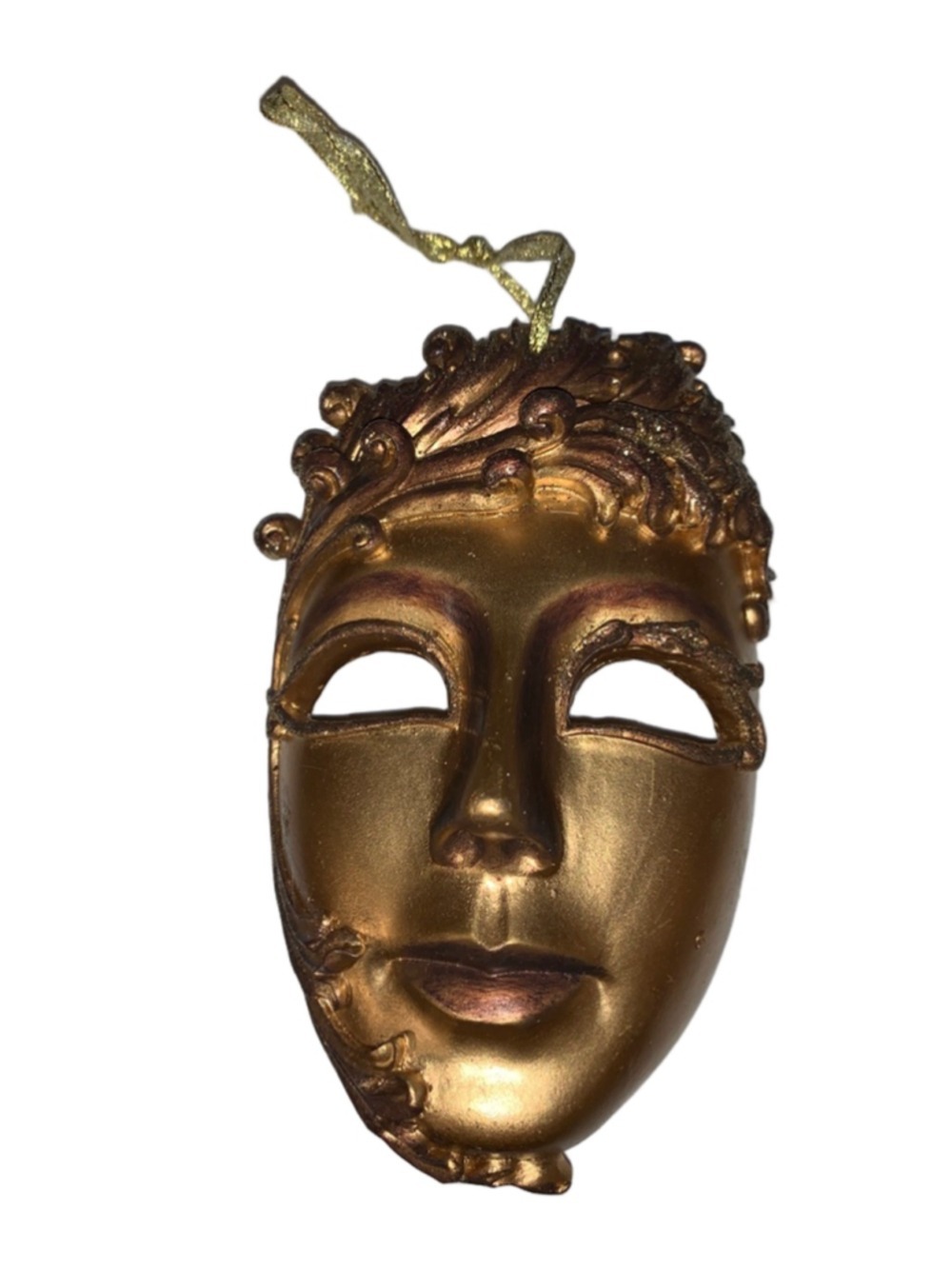 Unbranded Gold Bronze Venetian Mask Ornament One Size